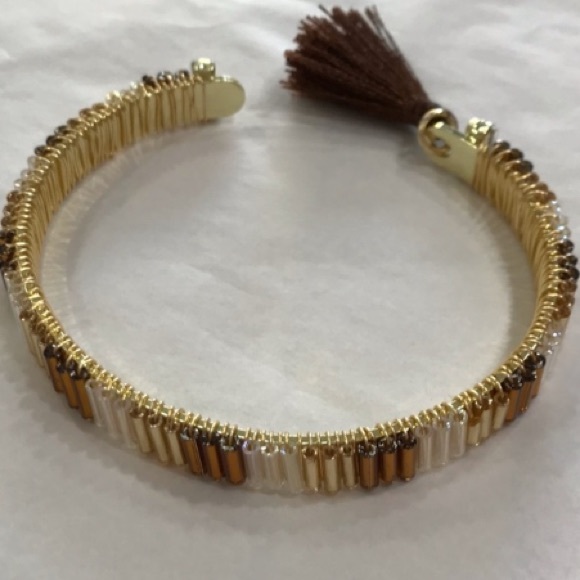 Anna & Ava Jewelry - ANNA & AVA Ombré of Gold & Brown Beaded CUFF BRACELET!